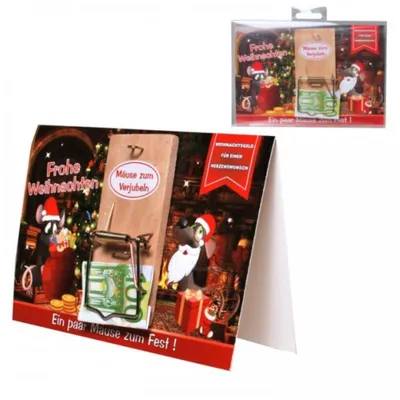 Produktbild von Geldgeschenk-Karte Dose Weihnachten Geld Geschenk Karte Mausefalle