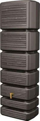 Produktbild von 4rain Regenwasser-Wandtank Slim Wood Decor darkwood 350 Liter
