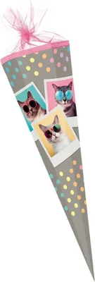 Produktbild von Nestler Schultüte Cool Cats eckig mit Tüllverschluss 85cm