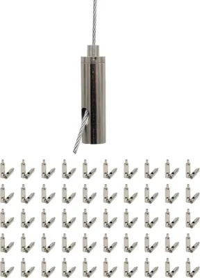 Produktbild von 100x Drahtseilhalter / Gripper 20, M8 Innengewinde, für Drahtseil Ø 1,5 - 2,0 mm | vernickelt