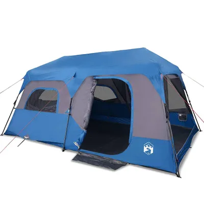 Image de vidaXL Tente familiale 9 personnes bleue Quick Release étanche à l'eau