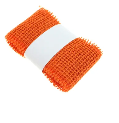 Produktbild von 2m × 60mm Juteband Jutesträngchen Geschenkband Gitterband Jute Deko Band , Farbe:orange