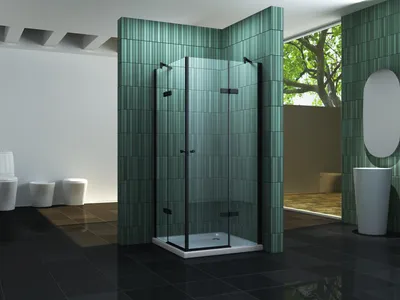 Produktbild von Duschkabine NEOTEC (schwarz) 100 x 100 x 195 cm ohne Duschtasse