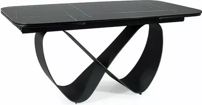 Produktbild von Esstisch Säulentisch Finity Ceramic 160-240x90x75cm Farbe wählbar ausziehbarschwarz Marmor matt / schwarz matt