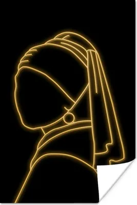 Produktbild von MuchoWow® Poster Mädchen mit einem Perlenohrring - Johannes Vermeer - Gold 120x180 cm - Kunstposter