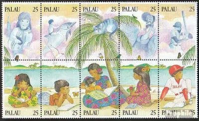 Produktbild von Briefmarken Palau-Inseln 1989 Mi 308-317 Zehnerblock (kompl.Ausg.) postfrisch Phantasiebilder