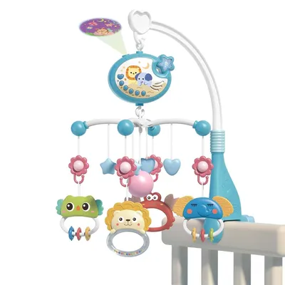 Produktbild von Baby Mobile mit Musikbox, Sternenhimmel Projektor, Nachtlicht, drehbar, abnehmbar, Geschenk für Neugeborene