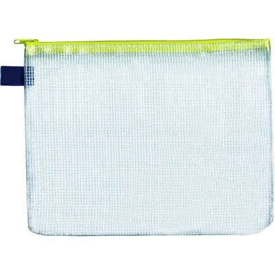 Produktbild von FolderSys Reißverschlussbeutel, DIN A5, PVC, Textilreißverschluss gelb, Beutel farblos, (H x B) 200 x 254 mm
