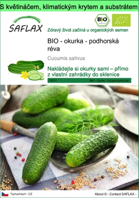 Obrázek produktu pro SAFLAX Garden to go - BIO - okurka - podhorská réva - Cucumis sativus - 15 Semena - S květináčem, klimatickou poklicí a pěstebním substrátem