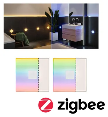 Produktbild von Paulmann 784.12, Intelligente Wandleuchte, ZigBee, Weiß, Aluminium, Kunststoff, Warmweiß, 2700 K