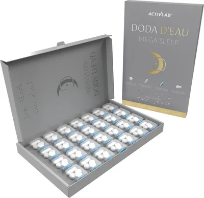Produktbild von Activlab DODA D’EAU Mega Sleep – 28-Tage intelligentes Nachtsystem mit Melatonin, GABA, Magnesium, Apigenin, Theanin und Glycin