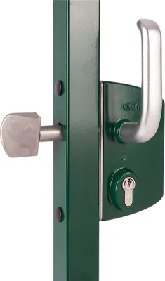 Zdjęcie produktu dla Zamek do bram przesuwnych LSKZ4040U2L, do rury kwadratowej 40 mm, aluminium w kolorze srebrnym