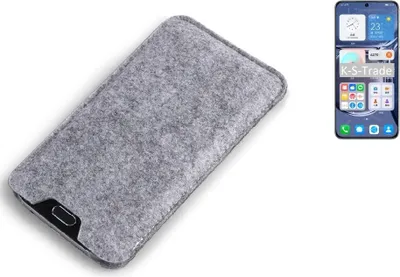 Produktbild von K-S-Trade Filz Handyhülle kompatibel mit Huawei P50 Schutzhülle Filztasche Filz Tasche Case Sleeve Handy Hülle Filzhülle grau