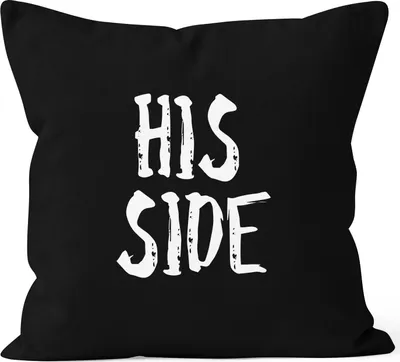Produktbild von Kissenbezug His Side Kissen-Hülle Partner Hochzeit Deko-Kissen 40x40 MoonWorks® schwarz
