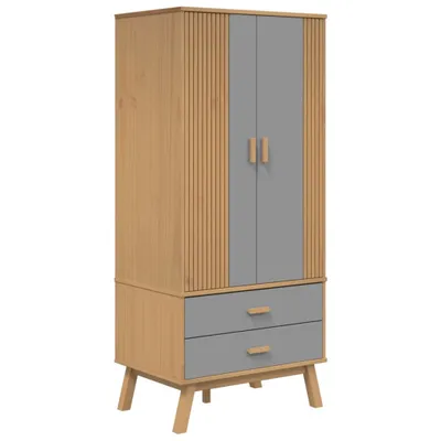 Obrázek produktu pro vidaXL Šatní skříň OLDEN Grey Brown 76,5x53x172cm masivní borovicové dřevo