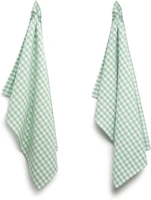 Imagen del producto de Juego de 4 paños de cocina, tamaño 45x70 cm, 100% algodón, estampado de cuadros, para la cocina