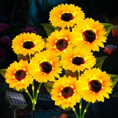 Solar-Zonneblumenlampen, 9 Blüten, wasserdicht, Außenleuchten, Garten