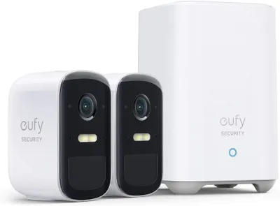 Image de Anker eufy Security eufyCam 2C Pro système de sécurité sans fil, kit double caméra 2K, compatible Homekit, vision nocturne - Blanc