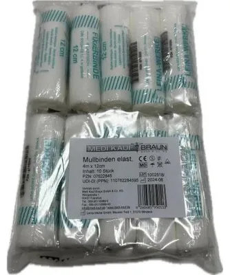 Immagine prodotto di Bende di garza 12 cmx4 m elastiche 10 pz