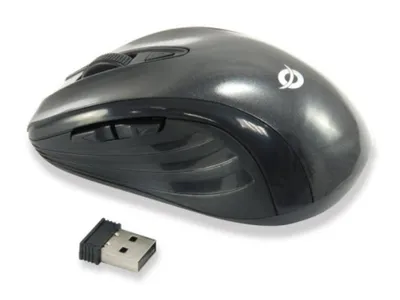 Produktbild von Conceptronic CLLM5BTRVWL, rechts, Optisch, RF Wireless, 1600 DPI, Schwarz, Grau