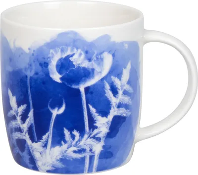 Produktbild von tea4chill Könitz Kaffeetasse "Cyan Blue Poppy". Teetasse 350ml, aus Porzellan