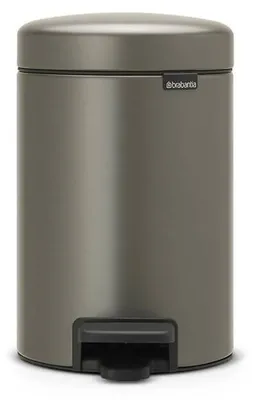 Zdjęcie produktu dla Brabantia 113246, 3 l, Okrągły, Platyna, Plastik, Pedał, 16,8 cm