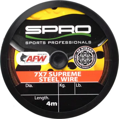 Produktbild von Spro 7x7 Supreme AFW Steel Wire - 4m Stahlvorfach, Durchmesser/Tragkraft:0.36mm / 12kg