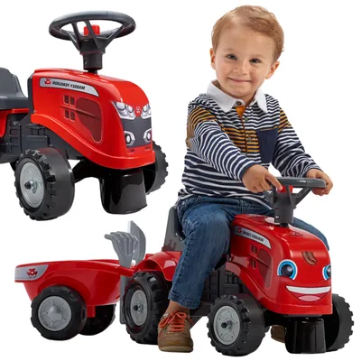 Immagine prodotto di Trattore rosso Falk Baby Massey Ferguson con rimorchio + accessori. A partire da 1 anno