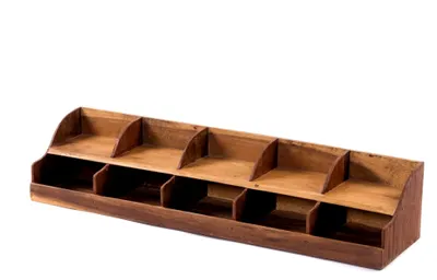 Produktbild von Organizer aus Mahagoni Holz mit 5 Fächern, 100 cm