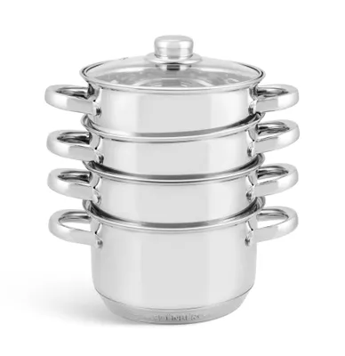 Obrázek produktu pro Moderní 5dílný parní hrnec, nerez, indukce, dárek, zdravé vaření, EDENBERG