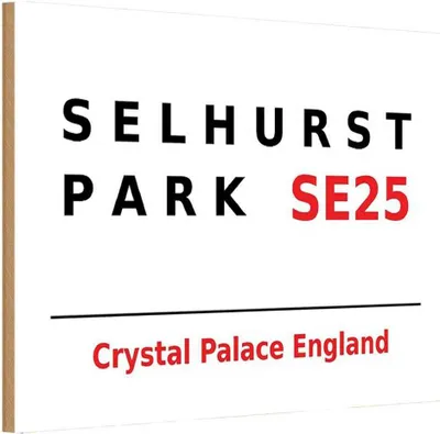 Produktbild von vianmo Holzschild 12x18 cm England Selhurst Park SE25