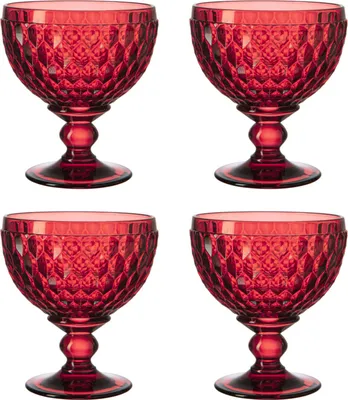 Image de Multipack Villeroy & Boch Boston coloured coupe à champagne / coupe à dessert red - 4 pièces