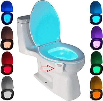 Produktbild von Toilettenlampe, LED-Nachtlicht für WC-Badezimmer-Sensordetektor, 8 Farbwechselbeleuchtung