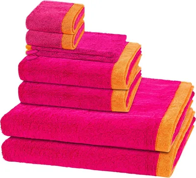 Produktbild von Cawö Lifestyle Splash 2 X Wasch- 2 X Gäste- 2 X Dusch- 2 X Handtuch im Set Extraflauschig und saugstark, Modernes Doubleface-Design, Pflegeleicht und formstabil