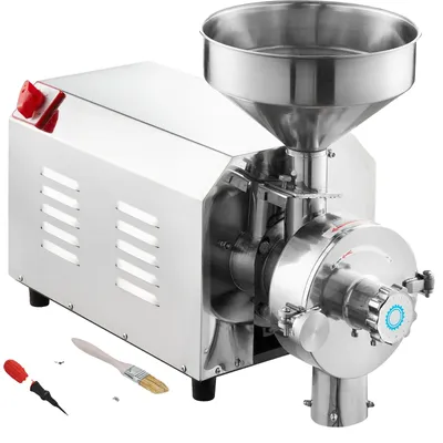 Zdjęcie produktu dla Młynek do ziaren soi VEVOR komercyjny młynek do przypraw 3000 W, wydajność 100 kg/h młynek do kukurydzy ze stali nierdzewnej, przemysłowy młynek do pieprzu ziaren soi orzeszków ziemnych ziaren kukurydzy 605 x 290 x 460 mm
