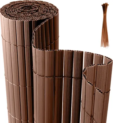 Obrázek produktu pro Yakimz PVC rohož pro ochranu soukromí PVC plot hnědý větrolam pro zahradu balkon a terasu 140x400cm