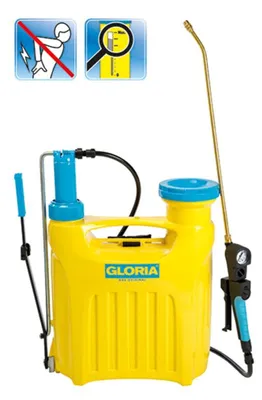 Produktbild von GLORIA Hobby 1200, Rucksack-Gartenspritzer, 12 l, 12 l, Blau, Gelb, Kunststoff, Messing
