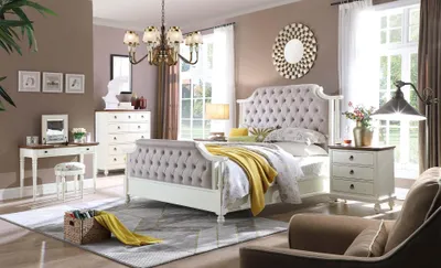 Produktbild von Doppel Bett Klassische Betten Kolonial Textil Betten Chesterfield Gründerzeit