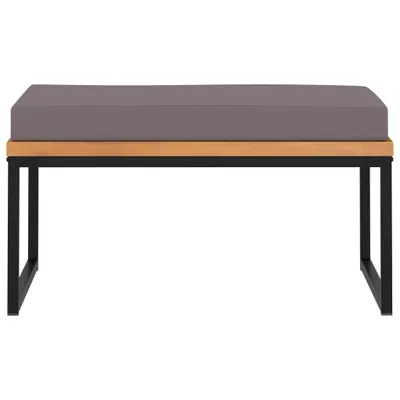 Image de vidaXL Repose-pieds avec support 66×66×36 cm Acacia massif gris foncé