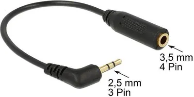 Produktbild von DeLOCK 0.17m 2.5mm/3.5mm, 2.5mm, Männlich, 3.5mm, Weiblich, 0,17 m, Schwarz