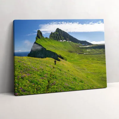 Produktbild von Hornstrandir Island Reservat – Leinwandbild Wandbild – 80x60 cm – Leinwandbilder – Wandbilder – Schlafzimmer – Flur