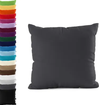 Produktbild von DOPPELPACK Kissenbezüge 80x80cm JERSEY Kissenbezug 100% Baumwolle 160gr/m² Kissenhülle Kissen, Farbe: Anthrazit-Grau