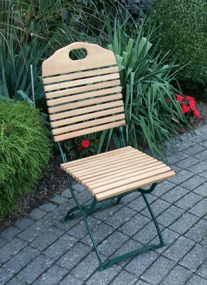 Produktbild von Klappstuhl Holzstuhl Gartenstuhl Stuhl 2er Set, Dunkel Grün