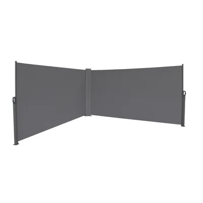 Produktbild von SVITA Doppel Seitenmarkise 600x200cm Sichtschutz Sonnenschutz ausziehbar Dunkelgrau Anthrazit