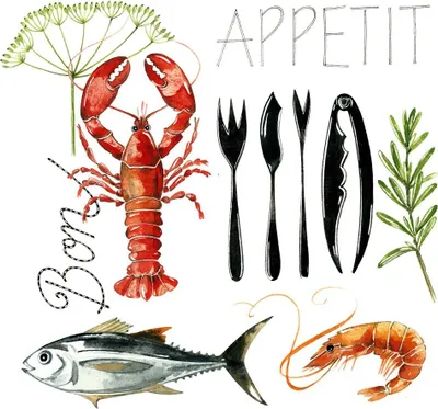 Produktbild von 20 Servietten Fish Food - Fisch vom Meer essen 33x33cm