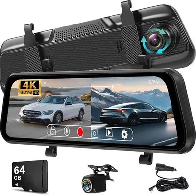 Productafbeelding van NHOPEEW 4K dashcam met 1080p achteruitrijcamera voor de auto