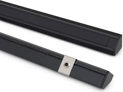 Produktbild von Aluminiumprofil Ecke 2m für LED Streifen bis 11 mm Schwarz 2 m Transparente