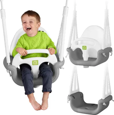 Zdjęcie produktu dla Huśtawka kubełkowa 3w1 Ricokids szaro-biała