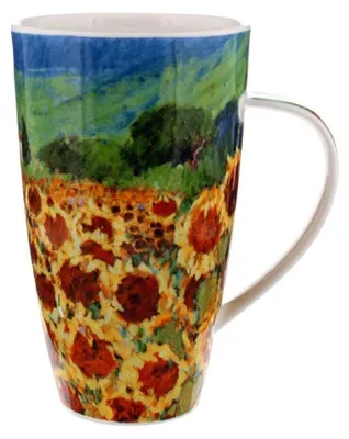 Henley Becher mit Sonnenblumenmotiv, Fine Bone China, 0,6 l