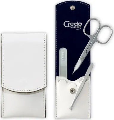 Produktbild von s 3-teiliges Maniküre-Set in einem weißen Etui aus Kunstleder, Modell Bianco 3